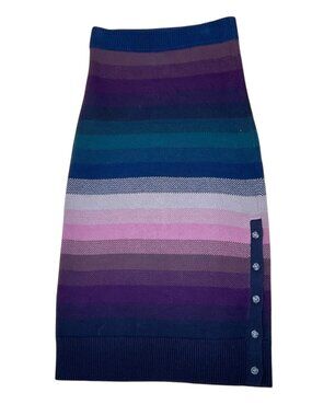 Paige Knit Skirt Midi Striped Cotton Cashmere Leda (S)